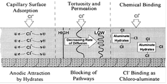 شرکت بتن پلاست - مكانيسم كنترل ورود يون كلريد به بتن