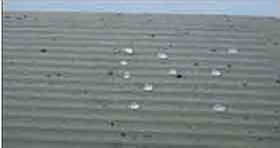 قطرات جذبنشده آب بر روي بتن پس از 24 ساعت